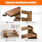 KLM 3-Tier Spice Rack, 13.8 Inch Wood Step Shelf Countertop Spice Storage Holder - Image 5