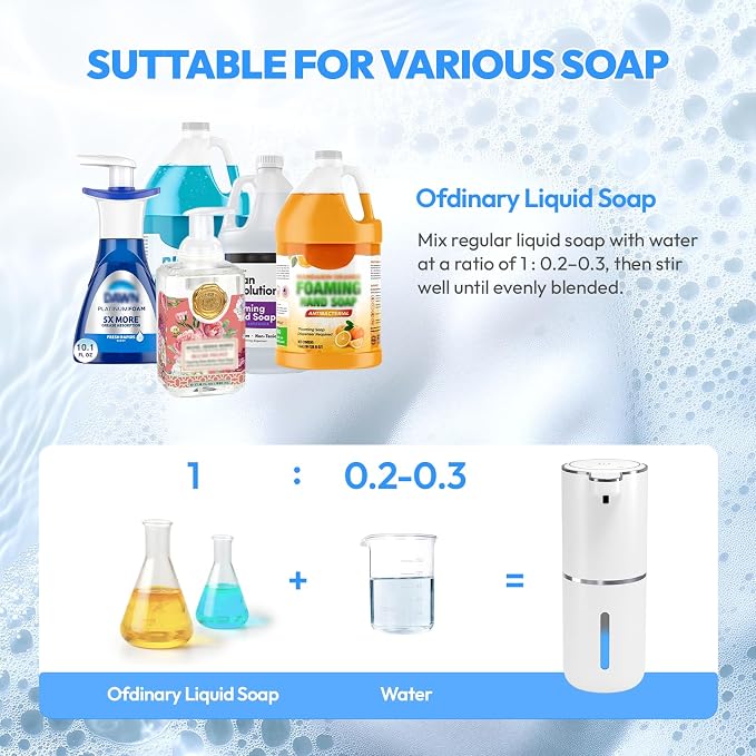 Automatic Soap Dispenser Touchless, Liquid Hand Soap Dispenser 12.8oz USB - Image 4