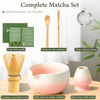 Matcha Whisk Set, Ceramic Matcha Set Includes Bowl & Holder, Bamboo Whisk - Image 2