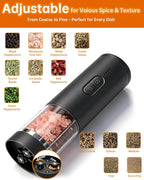 Aotto 2-in-1 Electric Salt and Pepper Grinder Set, USB-C Rechargeable Automatic - Image 4