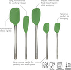Tovolo Stainless Steel Handled Silicone Spatula Set of 5 Pesto Green, - Image 2