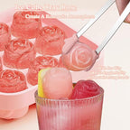 Ice Cube Mold with Lid, Silicone Rose Ice Cube Tray with Mini Tongs, Rose Ice - Image 4