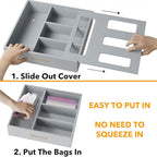 SpaceAid Bag Storage Organizer for Kitchen Drawer, Bamboo Organizer, Compatible - Image 5