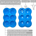 CAMKYDE Rose Ice Cube Tray 2 Inch, 6 Cavity Silicone Rose Ice Cube Mold - Image 3