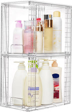 Vtopmart 2 Pack Clear Stackable Storage Drawers, 9.7" High Plastic Organizers - Image 4