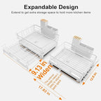 Runnatal Dish Drying Rack, Extendable Dish Rack Over Sink, Large Stainless - Image 2