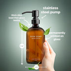 Vine Creations Amber Glass Soap Dispenser Set, Dish Soap and Hand Soap - Image 5