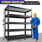 Garage Shelving-3000 lbs 5 Tier Storage Shelves, Adjustable Heavy Duty Metal - Image 3