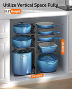 ORDORA Pots and Pans Organizer: under Cabinet, 20.8" Height Heavy Duty 120LBS - Image 2