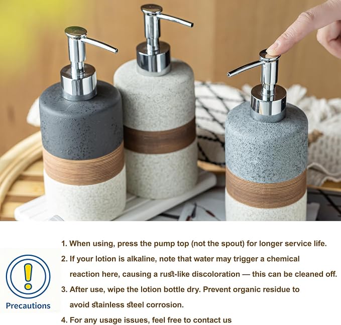 Ceramic Dish Soap Dispensers Set, Shower Soap Dispenser - Image 6