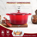 3 Qt Enameled Cast Iron Dutch Oven - Image 2