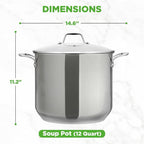 NutriChef 12-Quart Stainless Steel Stockpot – 18/8 Food Grade Heavy-Duty - Image 8