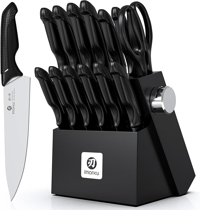 imarku 14-Piece Premium Knife Block Set, High-Carbon Stainless Steel Knives by imarku