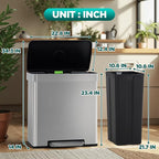 FDW 16 Gallon / 60 L Garbage Can Kitchen Trash Can - Image 7