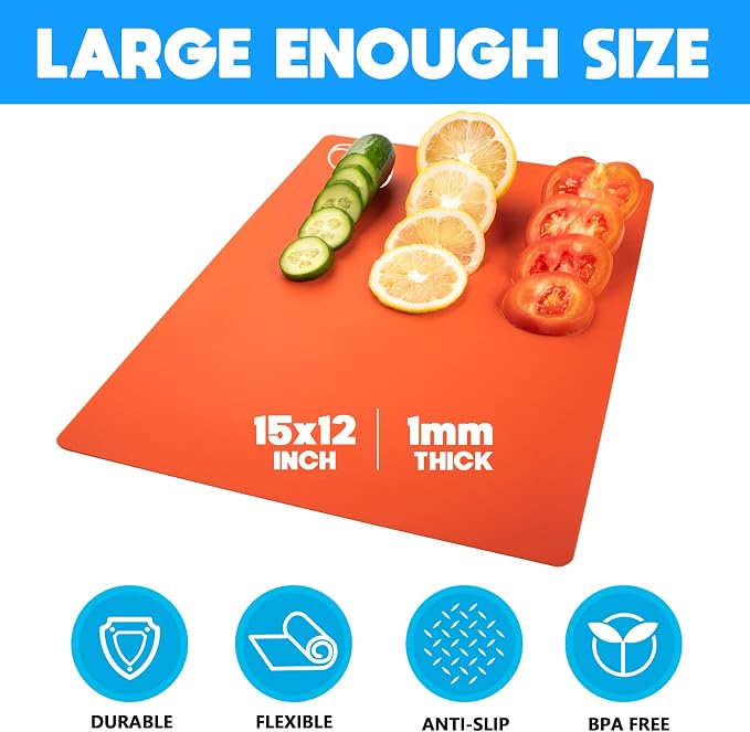Goodluck 7 Pieces Flexible Cutting Boards, BPA Free Plastic Cutting Boards - Image 2