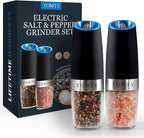 Gravity Electric Salt and Pepper Grinder Set White Elephant Gifts by TOMTY