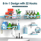 NESOMI Shower Caddy Adhesive Shower Organizer 8-Pack, Rustproof Stainless Steel - Image 7
