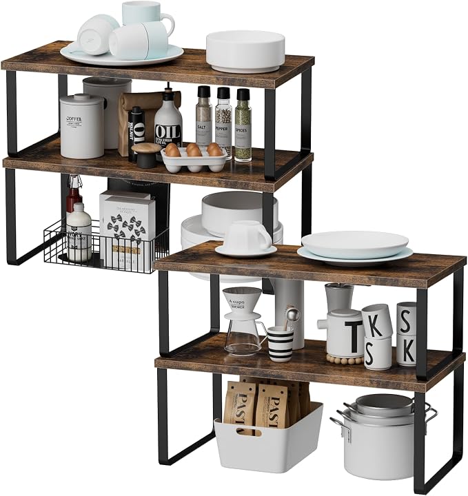 OGEMXU Cabinet Shelf Organizers, 15.7 inches Large Kitchen Counter Shelf - Image 3