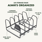 GreenPan Stainless Steel Wire Pots and Pans Lid Storage Rack, Holds 4 Lid Covers - Image 4