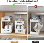 Under Sink Organizer, 2-Tier Dual Pull Out Cabinet Organizer Drawers - Image 8