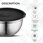 AVADOR Premium Brushed Stainless Steel Mixing Bowls Sets, Space Saving - Image 3