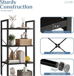 DUMOS 4 Tiers Bookshelf, Classical Book Shelf, Tall Display Shelves in Living - Image 5