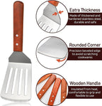 Pumtus 4 Pack Stainless Steel Spatula Set, 2 Sizes Metal Spatulas - Image 3
