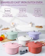 Ciwete Enameled Cast Iron Dutch Oven – 4.4 Quart Pot - Image 3