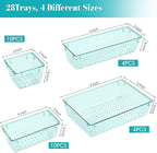 StorMiracle 28 PCS Clear Plastic Drawer Organizers Set, 4 Size Desk Drawer - Image 2