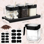Suclain 3 Pcs Glass Coffee Containers Coffee Station Organizer Set, Airtight - Image 3