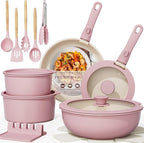 Astercook 21 Pcs Pots and Pans Set Non Stick, Ceramic Cookware Set Detachable by Astercook