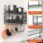 VyGrow 28 Inch Pot Rack Wall Mounted, 2 Tier Pots and Pans Organizer - Image 5