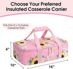 Corduroy Casserole Carrier, Insulated Lasagna Lugger - Image 2