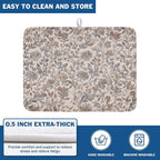 Vintage Floral Dish Drying Mat for Kitchen Counter Brown Antique Flower - Image 5