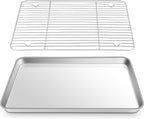 16 Inch Baking Sheet Pan with Rack Set, Joyfair Stainless Steel Toaster Oven by Joyfair