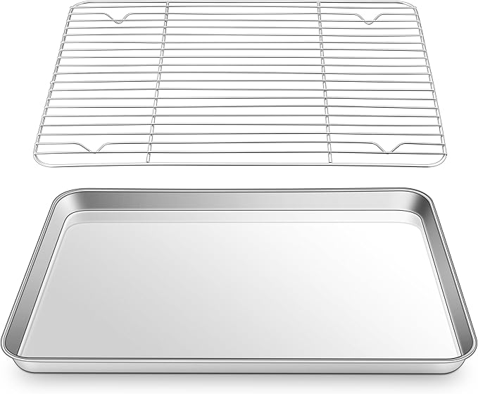 16 Inch Baking Sheet Pan with Rack Set, Joyfair Stainless Steel Toaster Oven by Joyfair