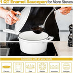 HaSteeL 1 QT Cast Iron Saucepan, Mini Enamel dutch oven - Image 3