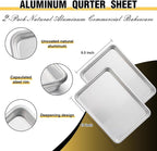 Commercial Quality Baking Sheet Pan Set, Natural Aluminum Cookie Sheet - Image 3