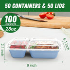 Dealusy 50 Pack 28 oz Meal Prep Containers Reusable - Image 2