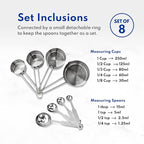 New Star Foodservice 42917 Stainless Steel 8-Piece Measuring Cups and Spoons - Image 4
