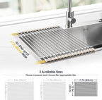 Tomorotec 17.7" x 12.5" Roll Up Dish Drying Rack Over Sink Drying Rack Sink - Image 4