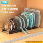 Norcalway Adjustable Bakeware Pots and Pans Organizer Under Cabinet, 11 - Image 3