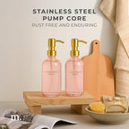 MaisoNovo Soap Dispenser 2-Piece Set | 16.9oz Pink Bottles - Image 4