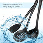 12" Silicone Ladle Spoon Set of 2, Long handle soup spoons Seamless & Nonstick - Image 5