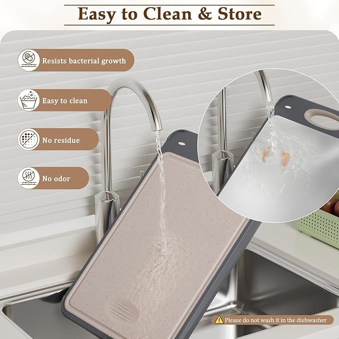 GUANCI Cutting Board for Kitchen Double Sided 304 Stainless Steel Chopping - Image 7