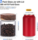 10 oz Small Glass Jars with Top Screw Lid Round Herb Coffee Bean Ground Storage - Image 8