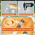 Glass Beverage Dispenser with Bamboo Stand 6.7 In and Lid, Iced 2.9 Gallon - Image 4