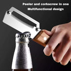 Vegetable Wooden Peeler for Kitchen Tool, Premium 2-in-1 Multifunctional Fruit - Image 2