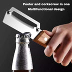 Vegetable Wooden Peeler for Kitchen Tool, Premium 2-in-1 Multifunctional Fruit - Image 3