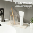 2PCS Beige Bathroom Sink Vanity Trays, Water Absorbing Diatomite Stone Drying - Image 3